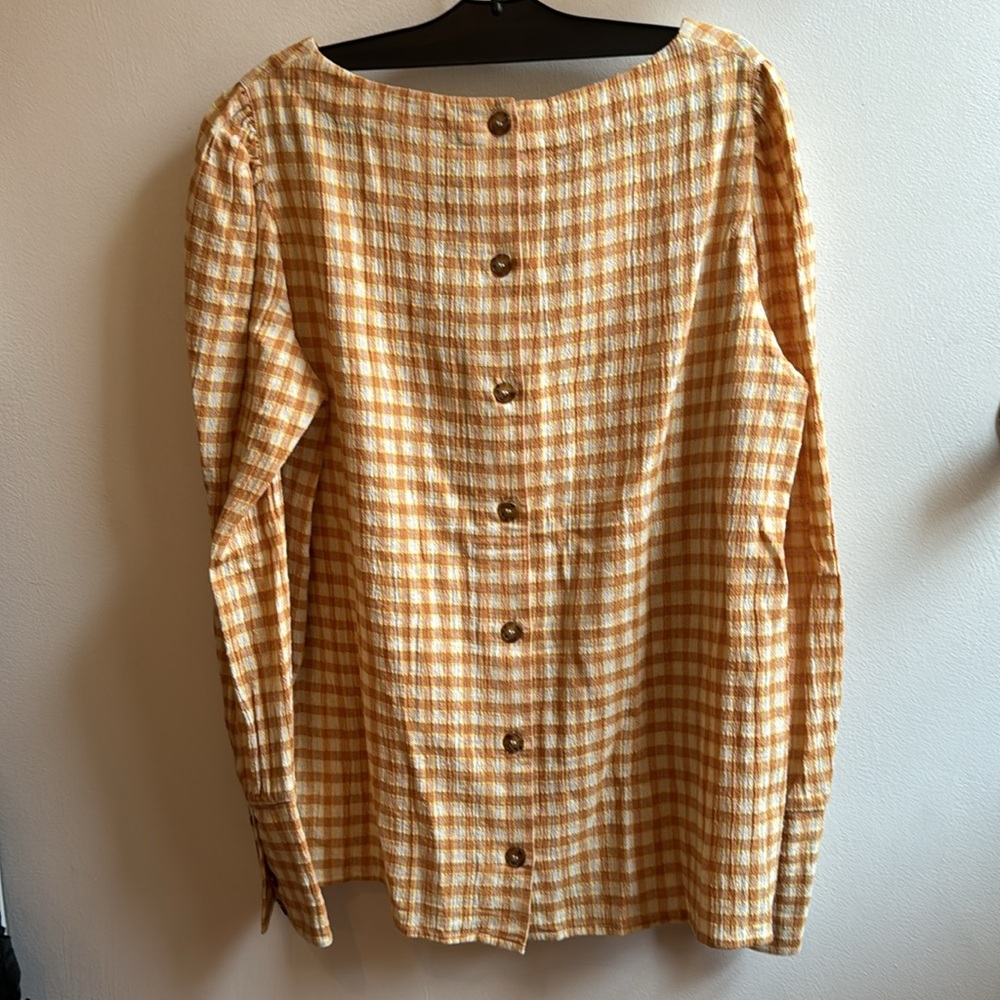 Sezane Yellow Gingham Blouse - Picture 6 of 8
